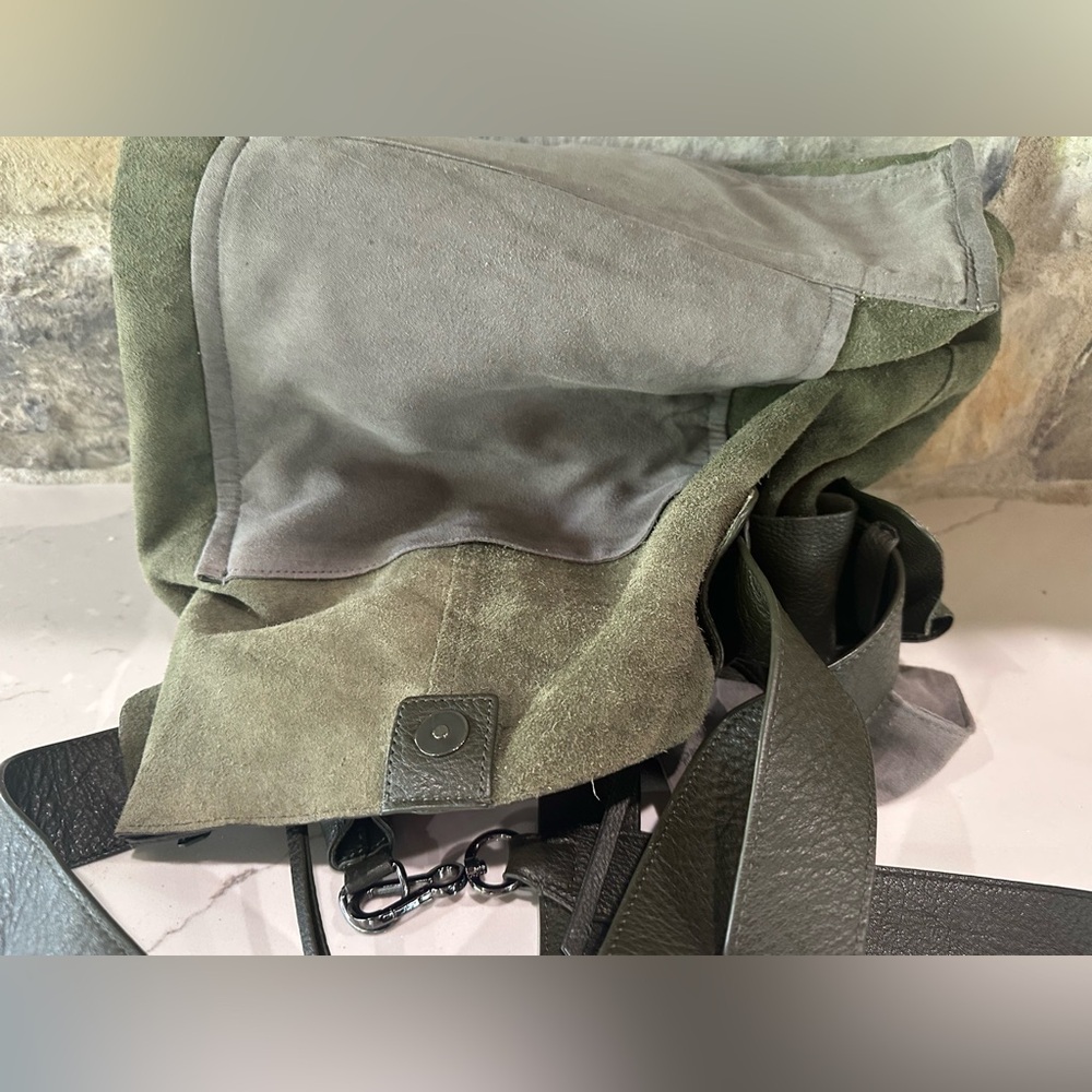 Vince Camaro Leather Mekhi Tote handbag Army Green purse - Picture 14 of 16